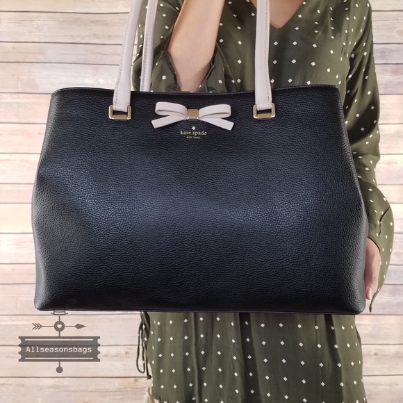 Kate spade LARGE Maryanne tote black bow satchel - Picture 3 of 8